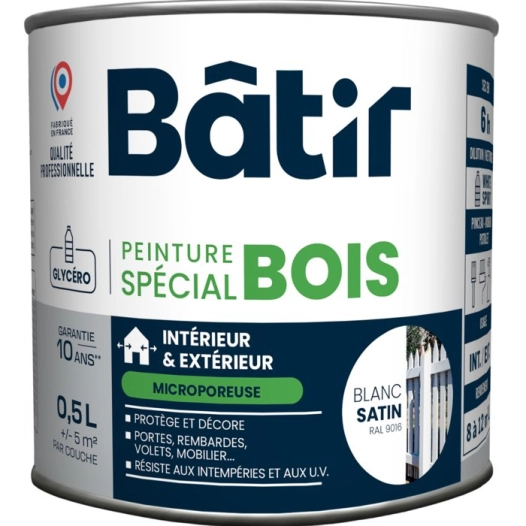 p/bois satin 0,5l blc ral9016