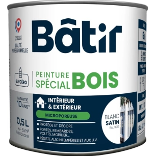 p/bois satin 0,5l blc ral9016