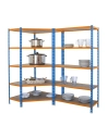 Etagère légère sans vis PACK MADERCLICK CORNER 5/300 + MADER 5/300 BLEU/ORANG/BOIS BLEU/ORANGE/BOIS 1800x1800x300 - SIMONRACK