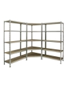 Etagère légère sans vis PACK MADERCLICK CORNER 5/400 +2 MADER 5/400 GA/BOIS GALVA/BOIS 1800x1800x400 - SIMONRACK