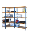Etagère légère sans vis PACK MADERCLICK CORNER 5/500 + MADER 5/500 BLEU/ORANG/BOIS BLEU/ORANGE/BOIS 1800x1800x500 - SIMONRACK