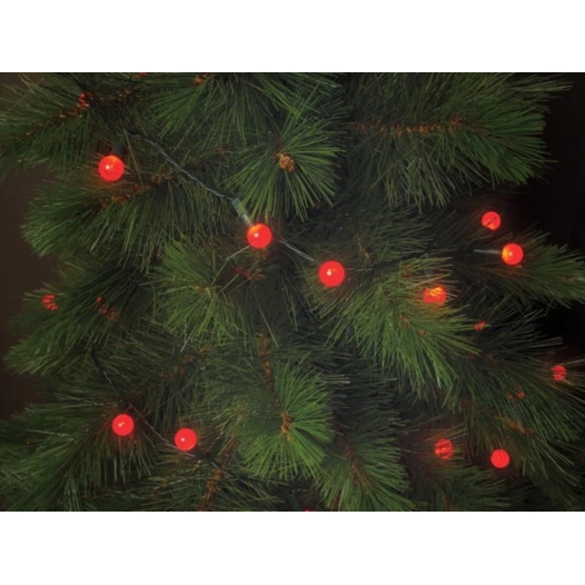 cherry light led - 12 m - 120 lampes rouges - fil vert - 24 v