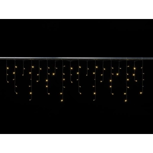 cascade light led - 2 x 0.6 m - 72 lampes blanc chaud - fil transparent - modulateur