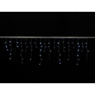 cascade light led - 2 x 0,6 m - 72 lampes blanches - fil transparent - modulateur - 24 v