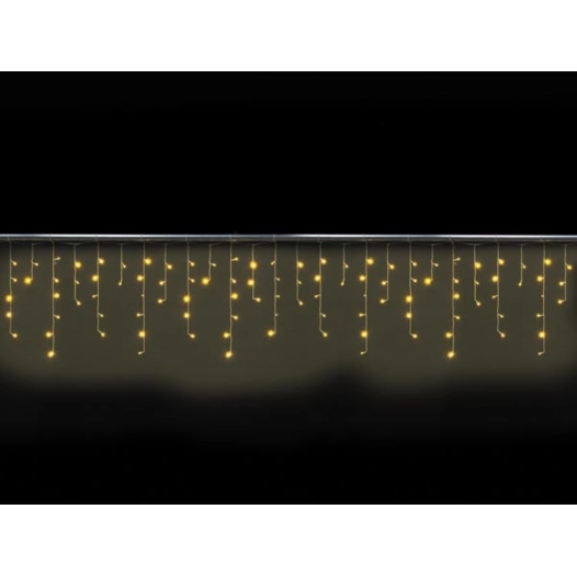 cascade light led - 4 x 0,6 m - 144 lampes blanc chaud - fil transparent - modulateur