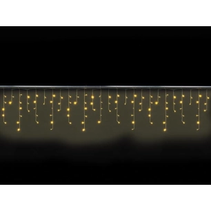 cascade light led - 4 x 0,6 m - 144 lampes blanc chaud - fil transparent - modulateur