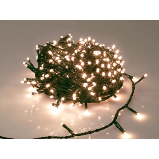 immensity light led - animée - 40 m - 600 lampes blanc arizona - fil vert - modulateur - 31 v