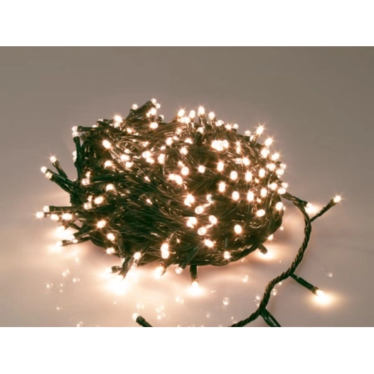 immensity light led - steady - 40 m - 600 lampes blanches arizona - fil vert - 31 v