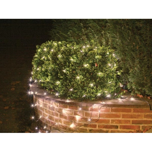 netlight led - 2 x 2 m - 144 lampes blanc chaud - fil noir - 36 v