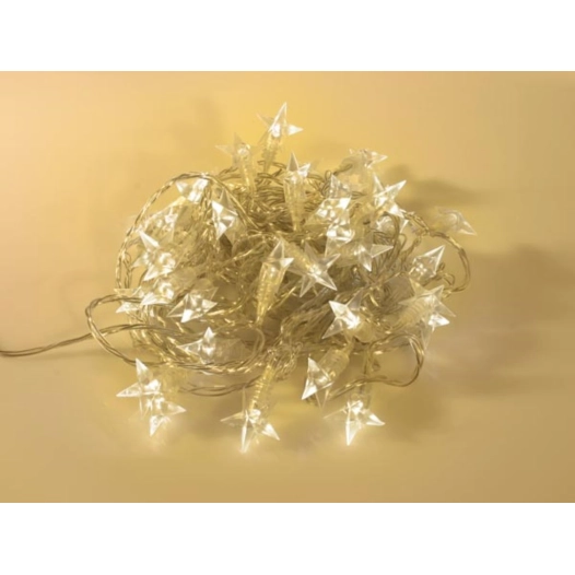 novastarlight led - 10 m - 40 étoiles blanc chaud - fil transparent