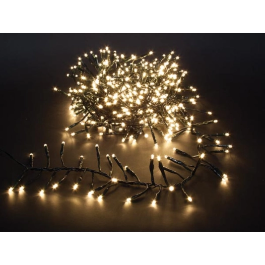 mini playlight firecracker led - 5.6 m - 480 lampes blanc chaud - fil vert - 24 v