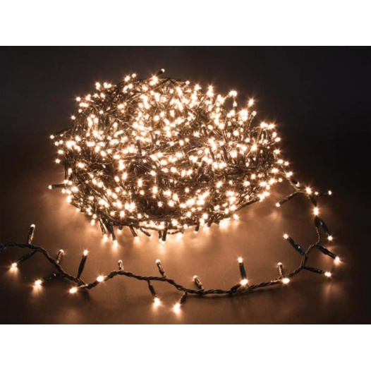 shimmerlight led - 34 m - 1500 lampes blanc arizona - fil vert - modulateur - 24 v