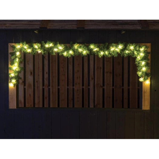 spike light led - 250 cm - 40 lampes à leds blanc chaud - fil vert - 31v