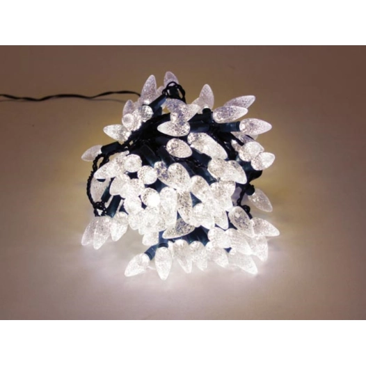 strawberry light led - 12 m - 120 lampes blanc chaud - fil vert - 24 v