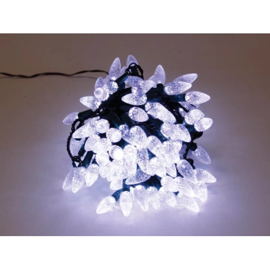 strawberry light led - 12 m - 120 lampes blanches - fil vert - 24 v
