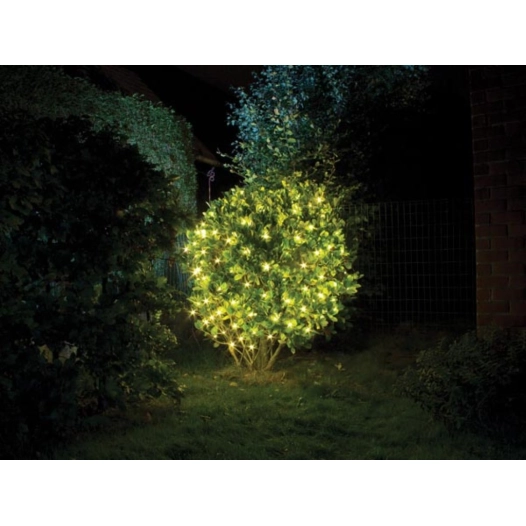smart netlight led - 1,2 x 1,2 m - 60 lampes blanc chaud - fil vert - modulateur - piles non fournies