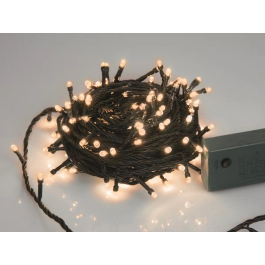 sparkle light led - 12 m - 160 lampes blanc arizona - fil vert - modulateur