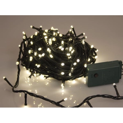 sparkle light led - 16 m - 240 lampes blanc chaud - fil vert - modulateur