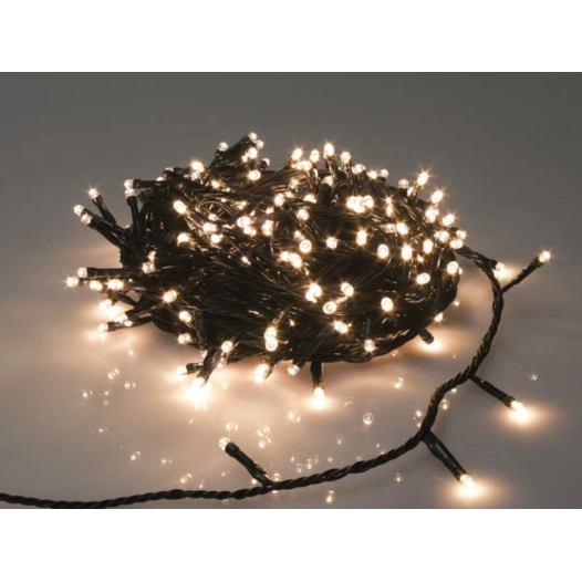 sparkle light led - 20 m - 300 lampes blanches arizona - fil vert - modulateur