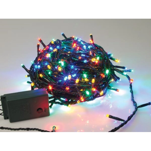sparkle light led - 20 m - 300 lampes multicolores - fil vert - modulateur
