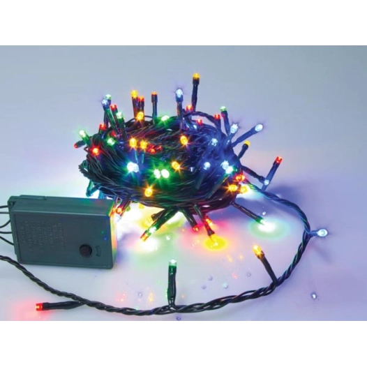 sparkle light led - 8 m - 120 lampes multicolores - fil vert - modulateur