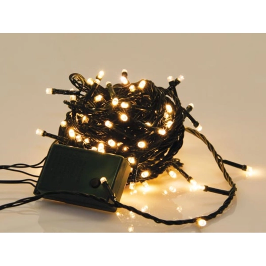 sparkle light led - 8 m - 120 lampes blanc chaud - fil vert - modulateur