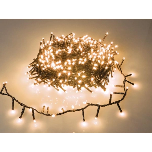 straightlight led - 16 m - 750 lampes blanches arizona - fil vert