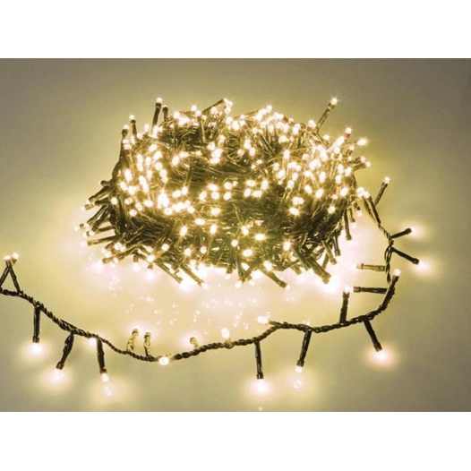 straightlight led - 16 m - 750 lampes blanc chaud - fil vert