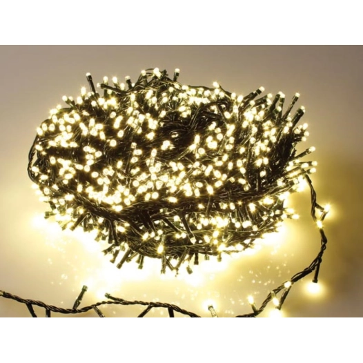 straightlight led - 34 m - 1500 lampes blanc chaud - fil vert