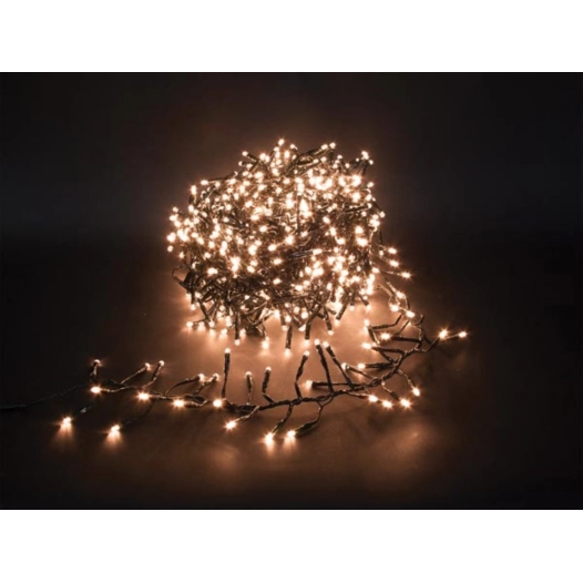 twistlight led - 12 m - 1020 lampes blanches arizona - fil noir - 31v