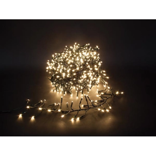 twistlight led - 12 m - 1020 lampes blanc chaud - fil noir - 31v