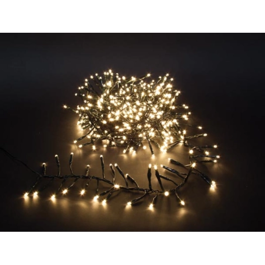 twistlight led - 6 m - 510 lampes blanc chaud - fil noir - 31v