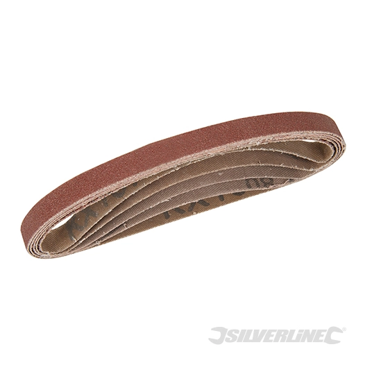 Silverline - Bandes abrasives 10 x 330 mm, 5 pcs - Grains : 40, 60, 2 x 80 et 120