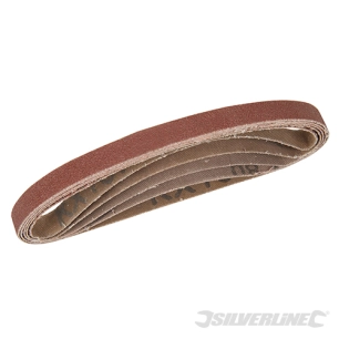 Silverline - Bandes abrasives 10 x 330 mm, 5 pcs - Grains : 40, 60, 2 x 80 et 120
