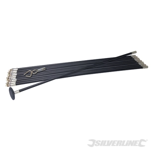 Silverline - Kit cannes de curage Lock Rod, 12 pcs - Kit cannes de curage, 12 pcs