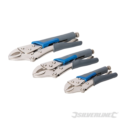 Silverline - Pinces autobloquantes poignées caoutchoutées, 3 pcs - 3 pcs