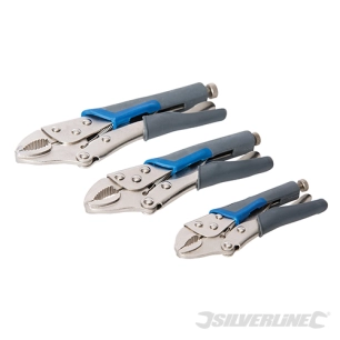 Silverline - Pinces autobloquantes poignées caoutchoutées, 3 pcs - 3 pcs