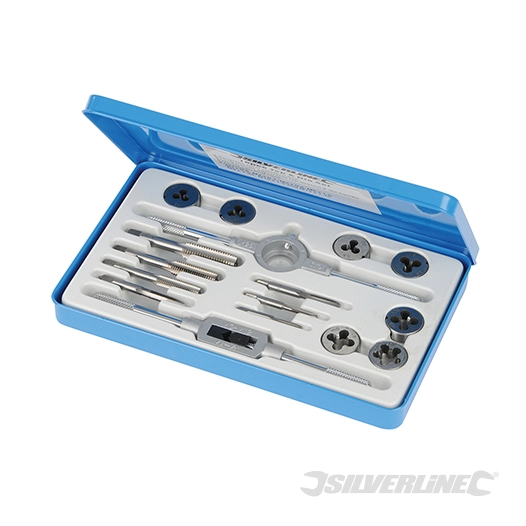 Silverline - Tarauds et filières Expert, coffret 16 pcs - Métrique