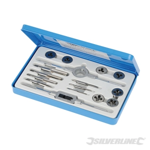 Silverline - Tarauds et filières Expert, coffret 16 pcs - Métrique