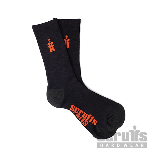 Scruffs - Chaussettes noires Worker, 3 paires - Pointure 41 - 43 (7 - 9,5)