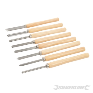 Silverline - Ciseaux pour tour à bois, 8 pcs - 8 pcs