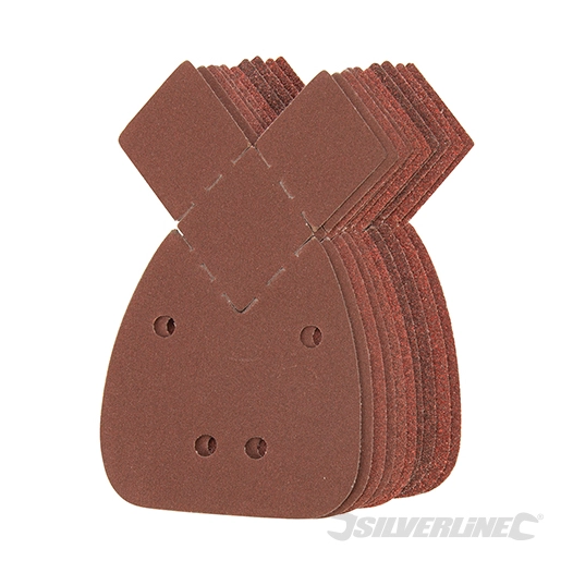 Silverline - Feuilles abrasives auto-agrippantes 140 mm à 2 pointes, 10 pcs - G40 (x2), G60 (x2), G80 (x2), G120 (x2), G240 (x2)