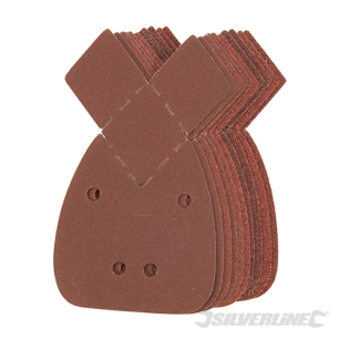Silverline - Feuilles abrasives auto-agrippantes 140 mm à 2 pointes, 10 pcs - G40 (x2), G60 (x2), G80 (x2), G120 (x2), G240 (x2)