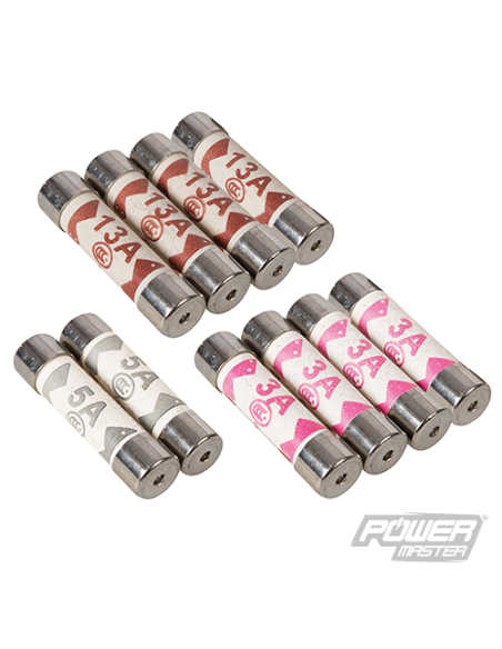 Powermaster - Fusibles, 10 pcs - 3 A, 5 A et 13 A