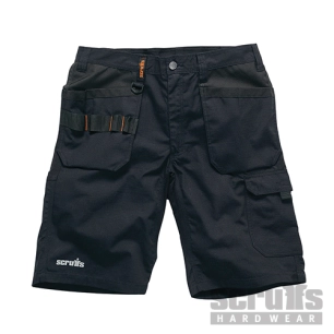 Scruffs - Short de travail noir Trade Flex avec poches-étuis - Taille 40