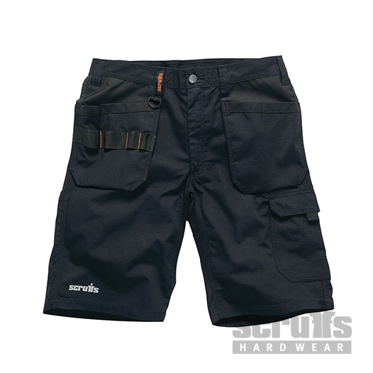 Scruffs - Short de travail noir Trade Flex avec poches-étuis - Taille 44