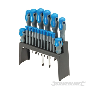 Silverline - Tournevis à manche caoutchouté, 18 pcs - 18 pcs