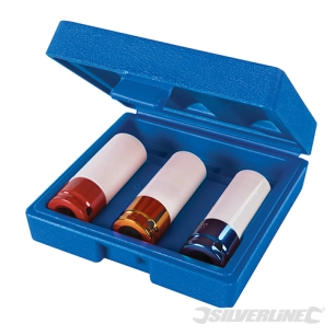 Silverline - Douilles à chocs gainées pour écrous de roues en alliage, 3 pcs - 1/2'' / 17, 19 et 21 mm