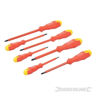 Silverline - Tournevis isolés à manche caoutchouté, 7 pcs - 7 pcs