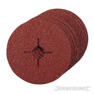 Silverline - Disques en fibre 115 x 22,23 mm, 10 pcs - Grain 24, 115 mm